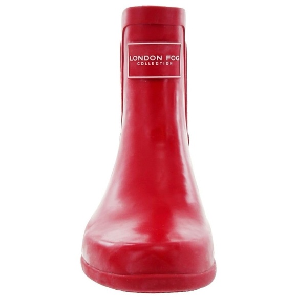 London Fog Ankle Height Rain Boots with Striped Detail - Picture 9 of 10